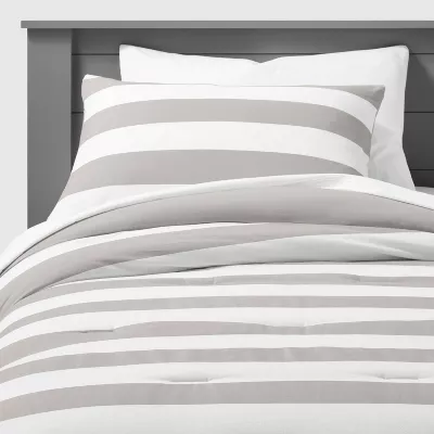 Rugby Striped Kids' Comforter Set - Twin