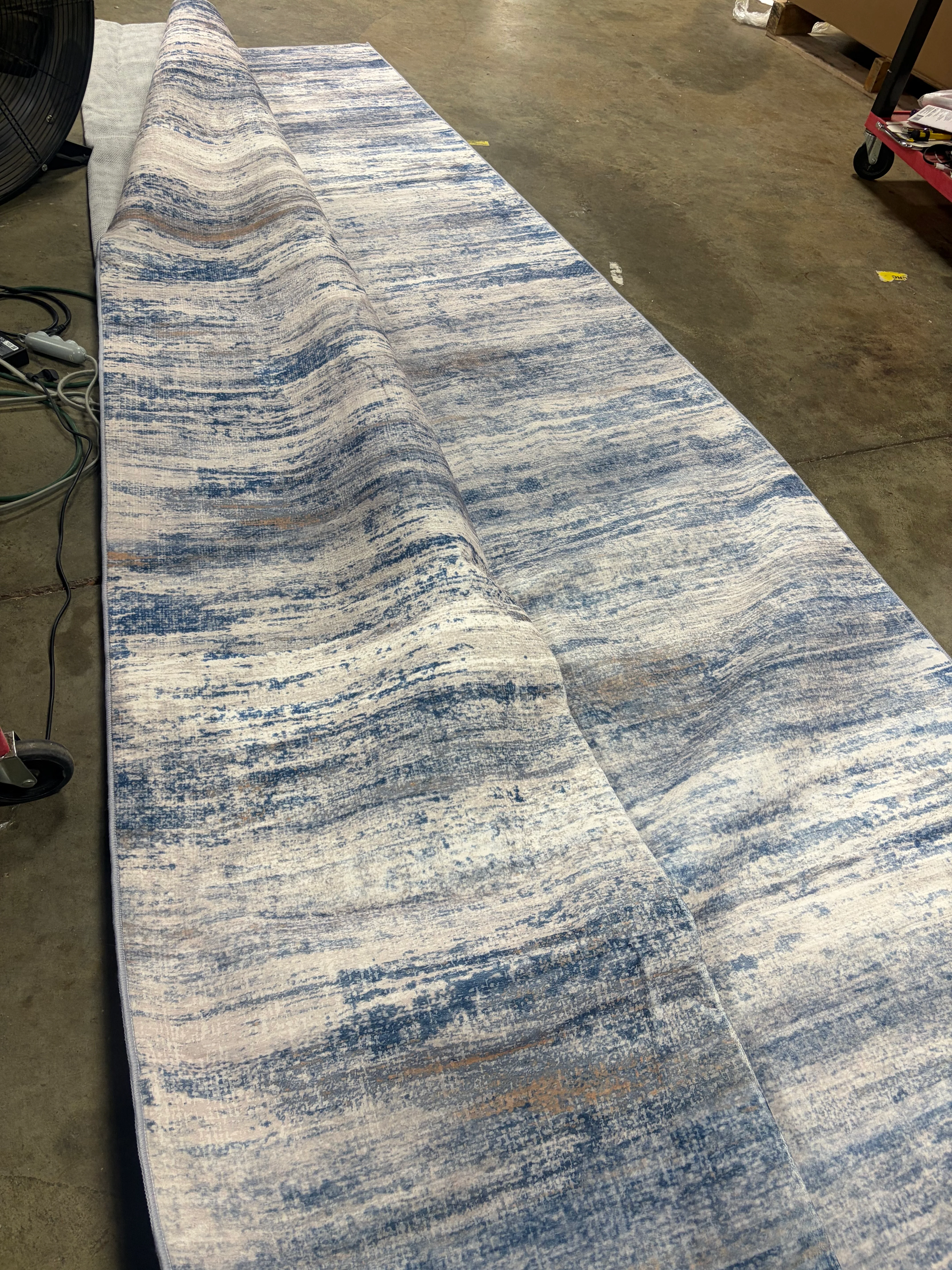 Rugs for Living Room 8x10 Modern Ombre Living Room Area Rug, Washable Large Thin Rugs Non-Slip Soft Striped Rug for Bedroom, Print Grey-Blue Abstract Carpet for Laundry/Kid Room - Image 8
