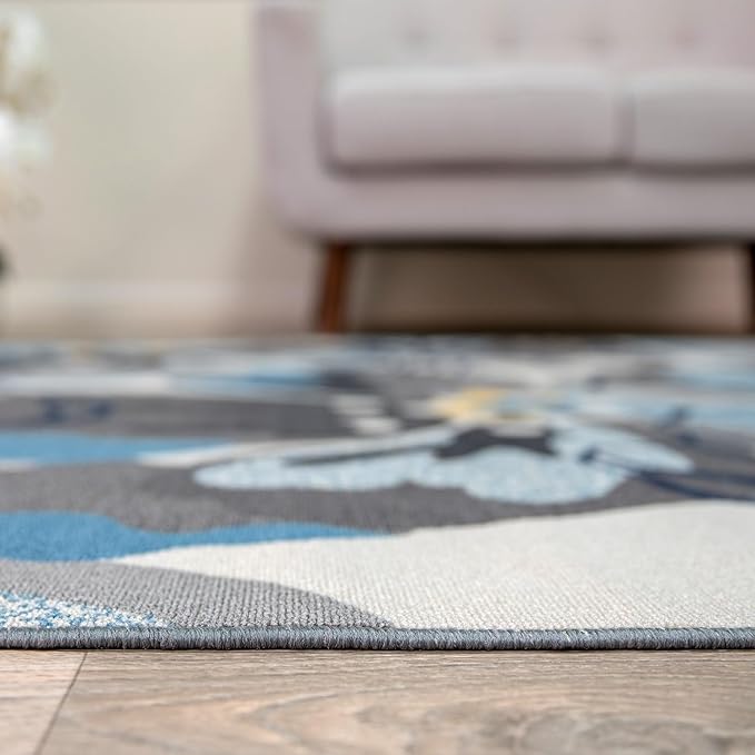 Modern Large Floral Non-Slip (Non-Skid) Runner Rug 2' x 10' - Image 3