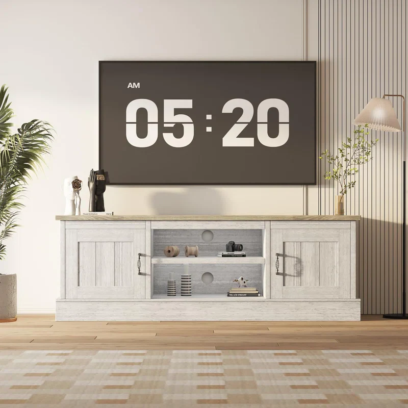 Rustic Farmhouse TV Stand for 65" TV SHOWROOM ITEM