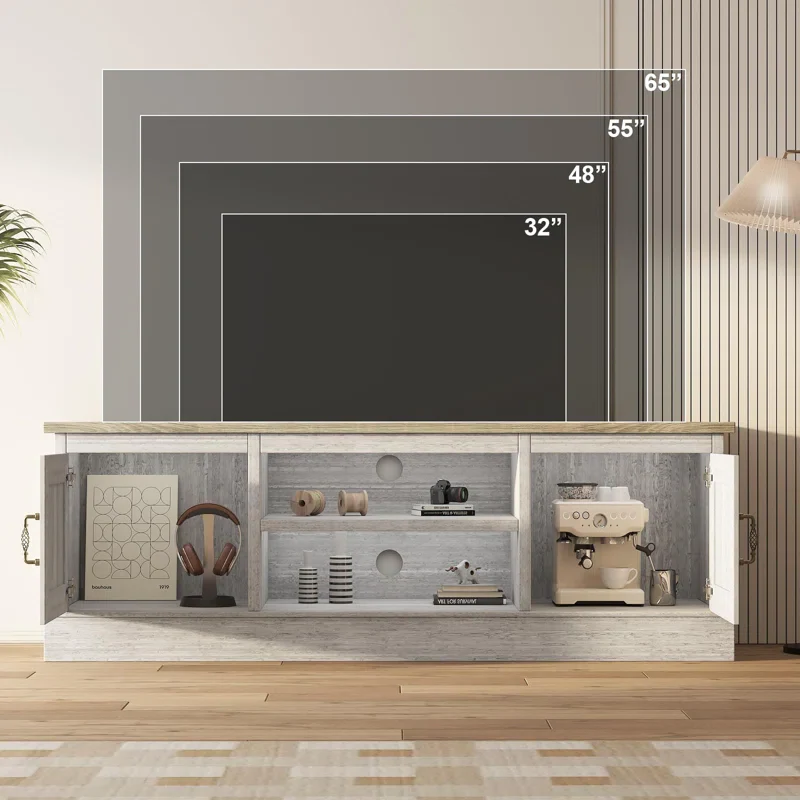 Rustic Farmhouse TV Stand for 65" TV SHOWROOM ITEM - Image 2