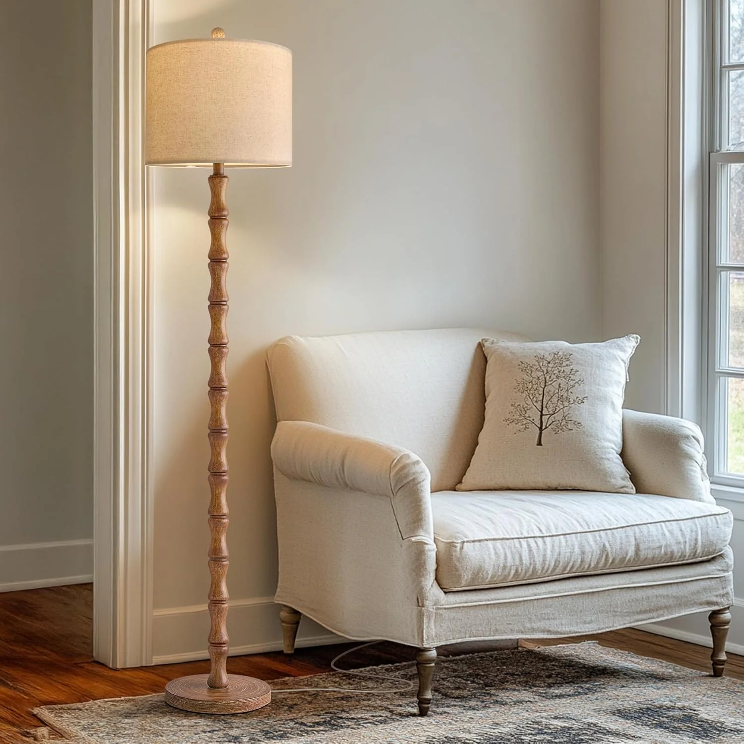 Rustic Floor Resin Standing Lamp - Image 2