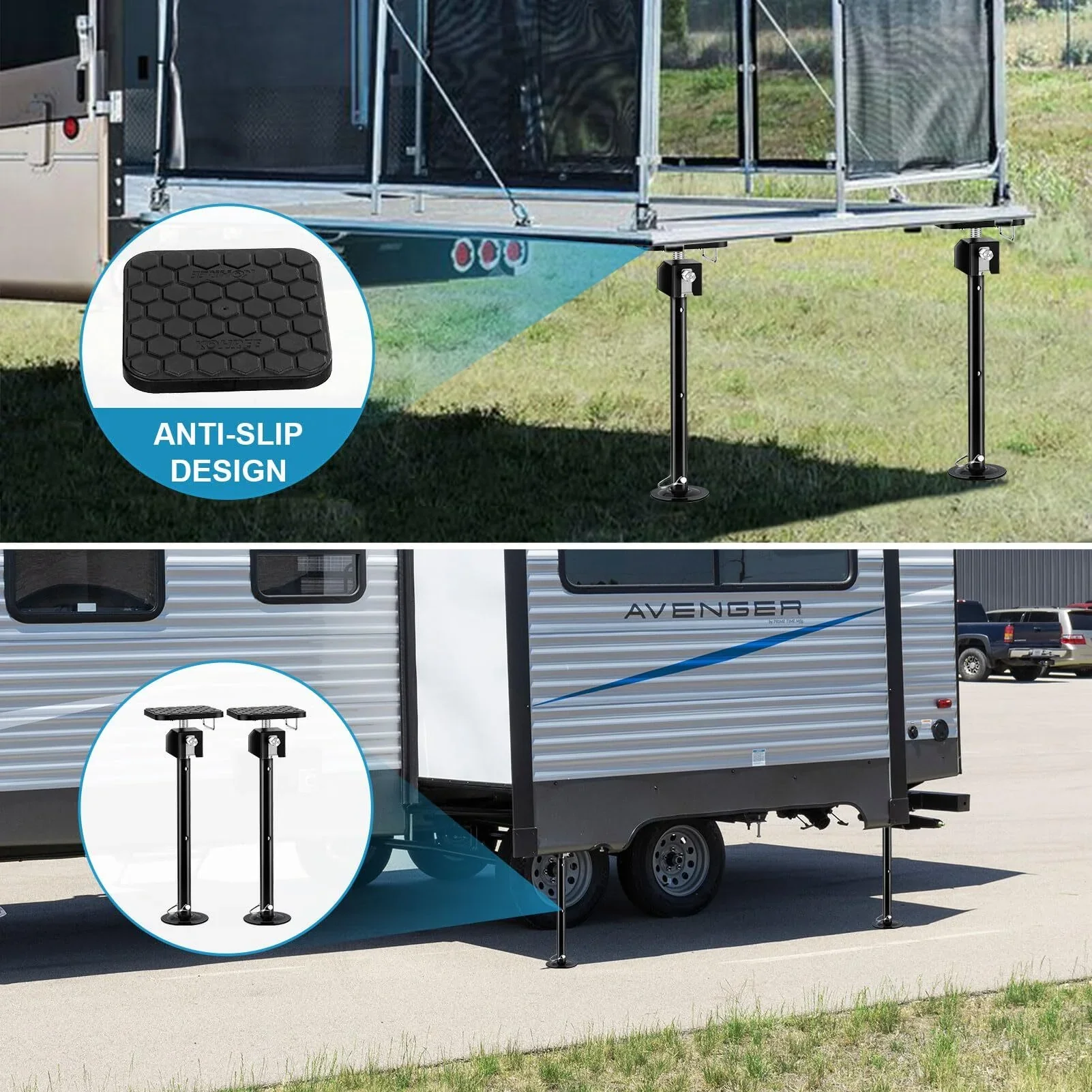 RV Slide Out Supports Jack with a Flat Top Support Block 2 Pack - Image 4