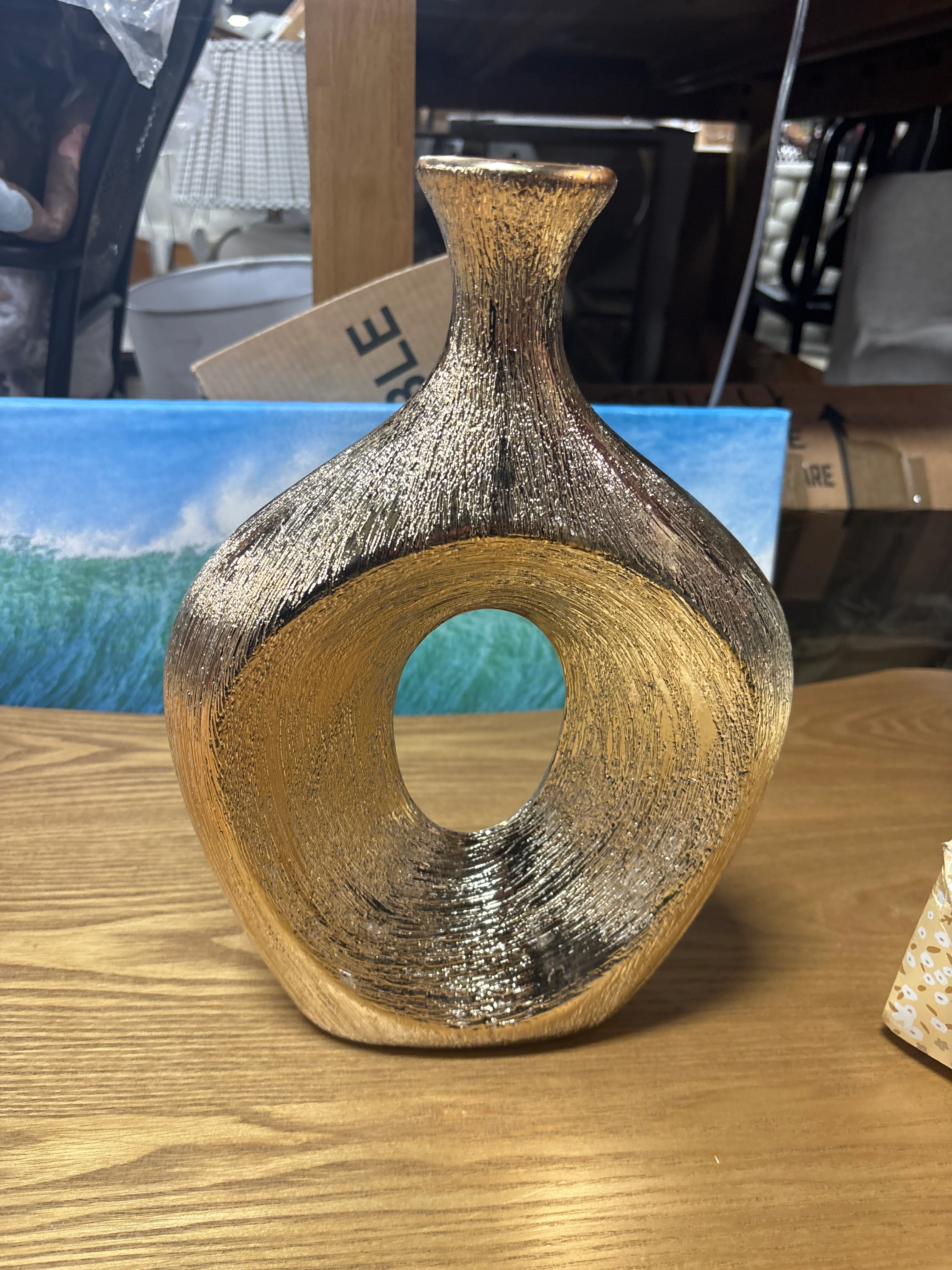 Sagebrook Home Ceramic Oval Vase SHOWROOM ITEM - Image 2