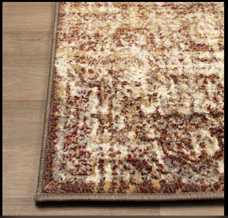 Salford Maroon Floral Medallion Abstract Polypropylene Area Rug 9x12 - Image 2