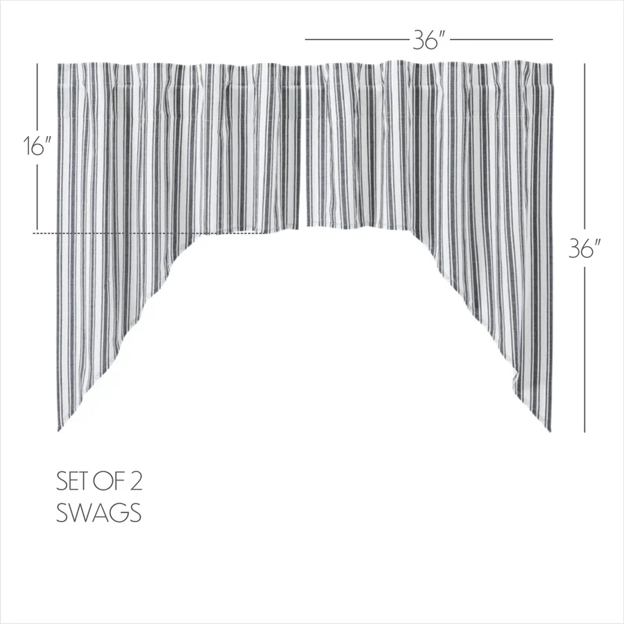 Sawyer Mill Ticking Stripe Swag Set of 2 - Image 3