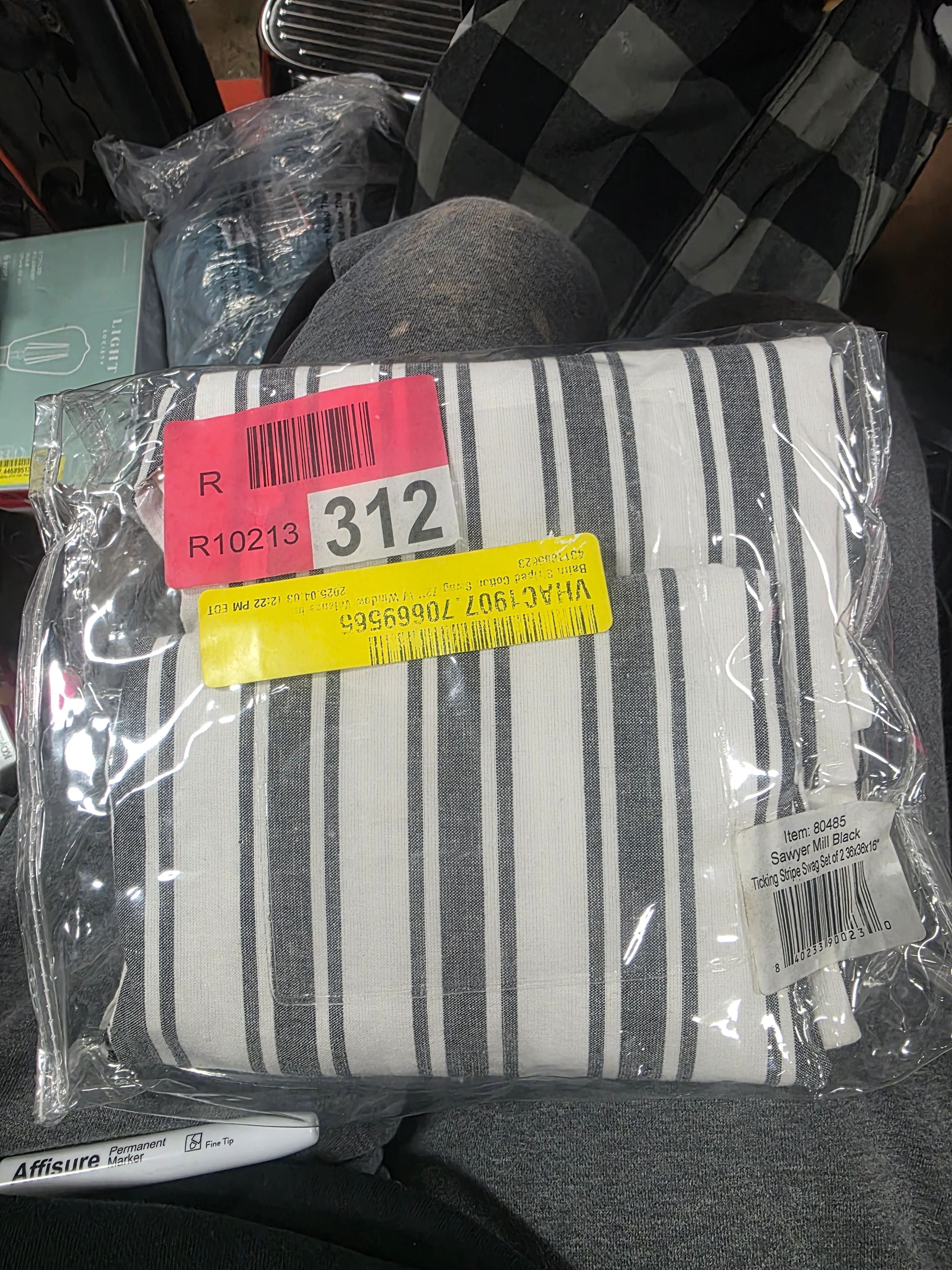 Sawyer Mill Ticking Stripe Swag Set of 2 - Image 5