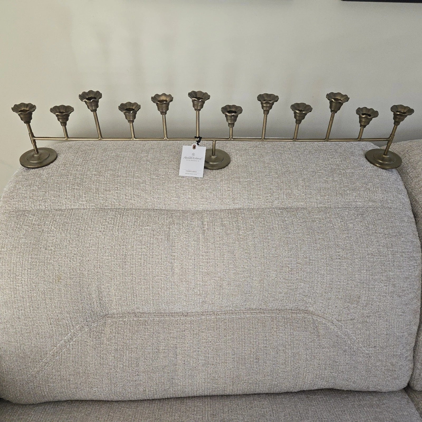 Scalloped Brass 12 Taper Candle Holder Candelabra