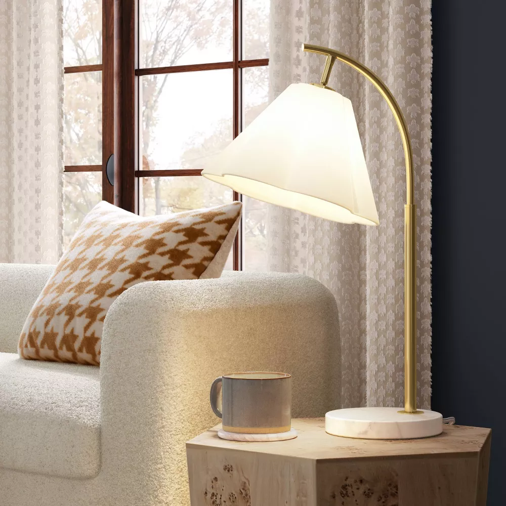 Table Lamp BASE ONLY Marble White - Image 2
