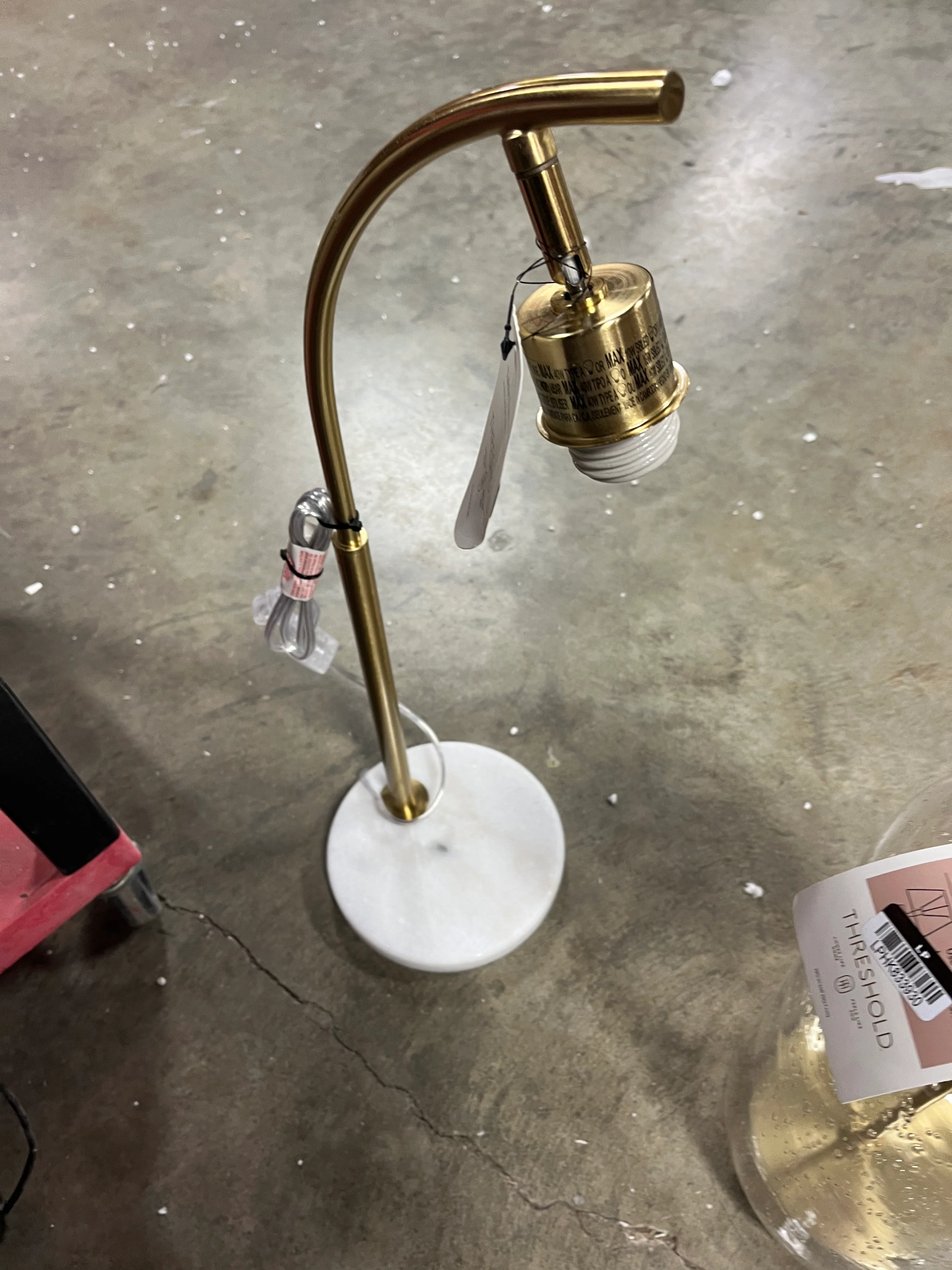 Table Lamp BASE ONLY Marble White - Image 5