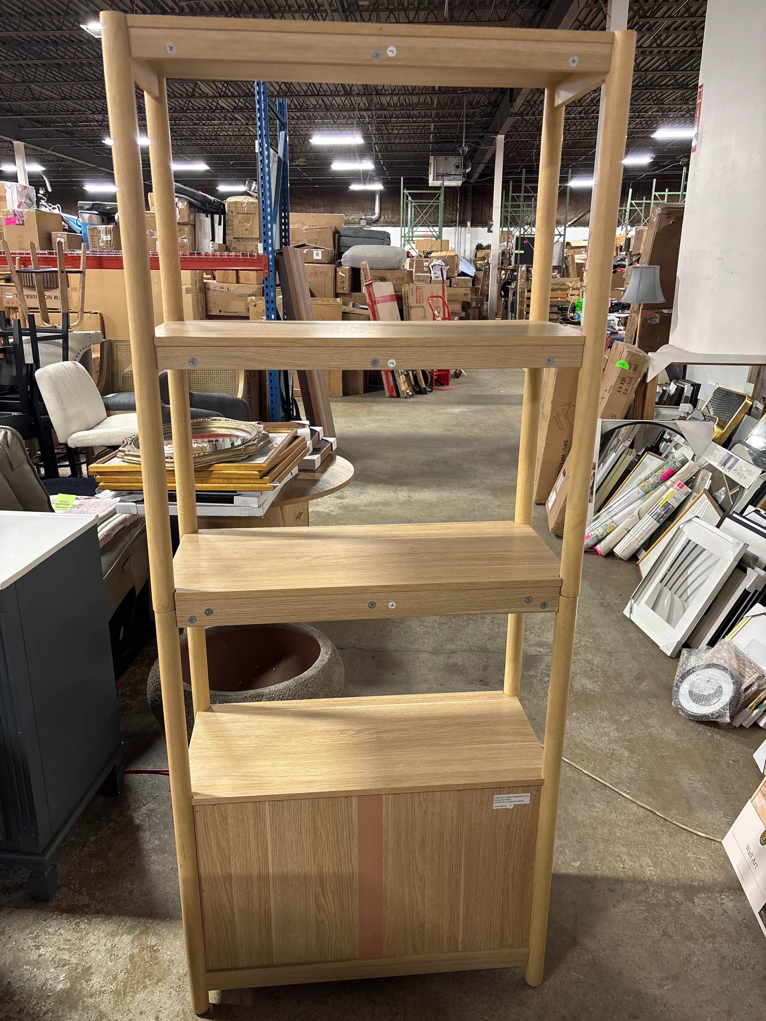 Scandi Bookcase with Three Shelves Natural SHOWROOM ITEM - Image 5