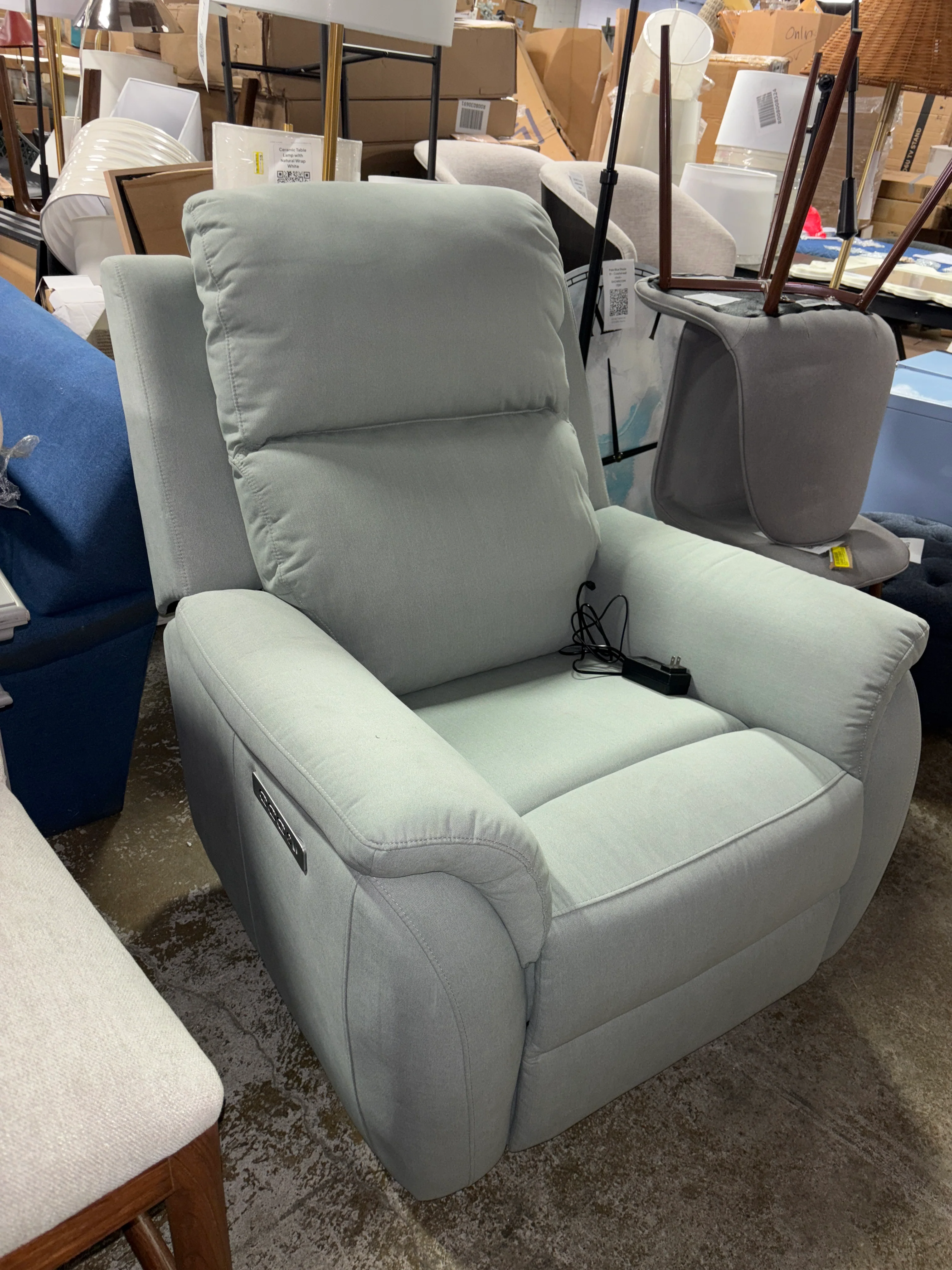 Sealy Ashland Motion Recliner - Light Blue SHOWROOM ITEM - Image 2