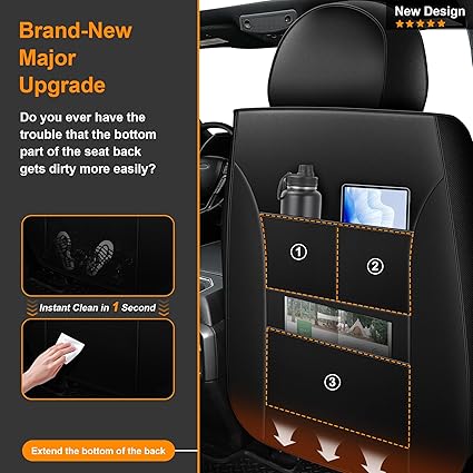 Seat Covers for Truck (2PCS Front, Black) - Image 3