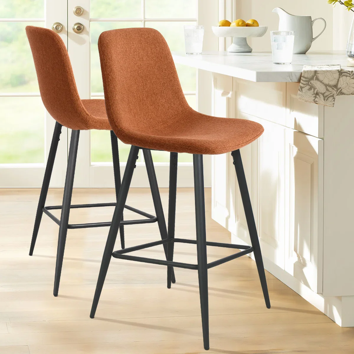 Seidman 26" Upholstered Low Back Counter Stool (Set of 2) - SHOWROOM ITEM