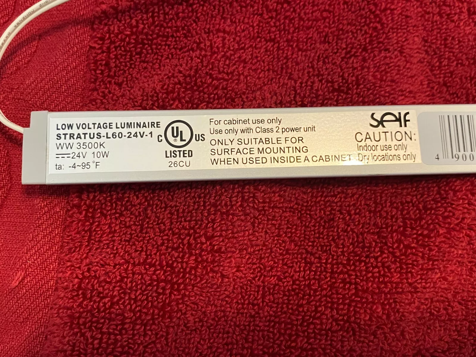 SELF ELECTRONICS LOW VOLTAGE LUMINAIRE STRATUS-1 LED UNDER SHELF LIGHT - Image 4