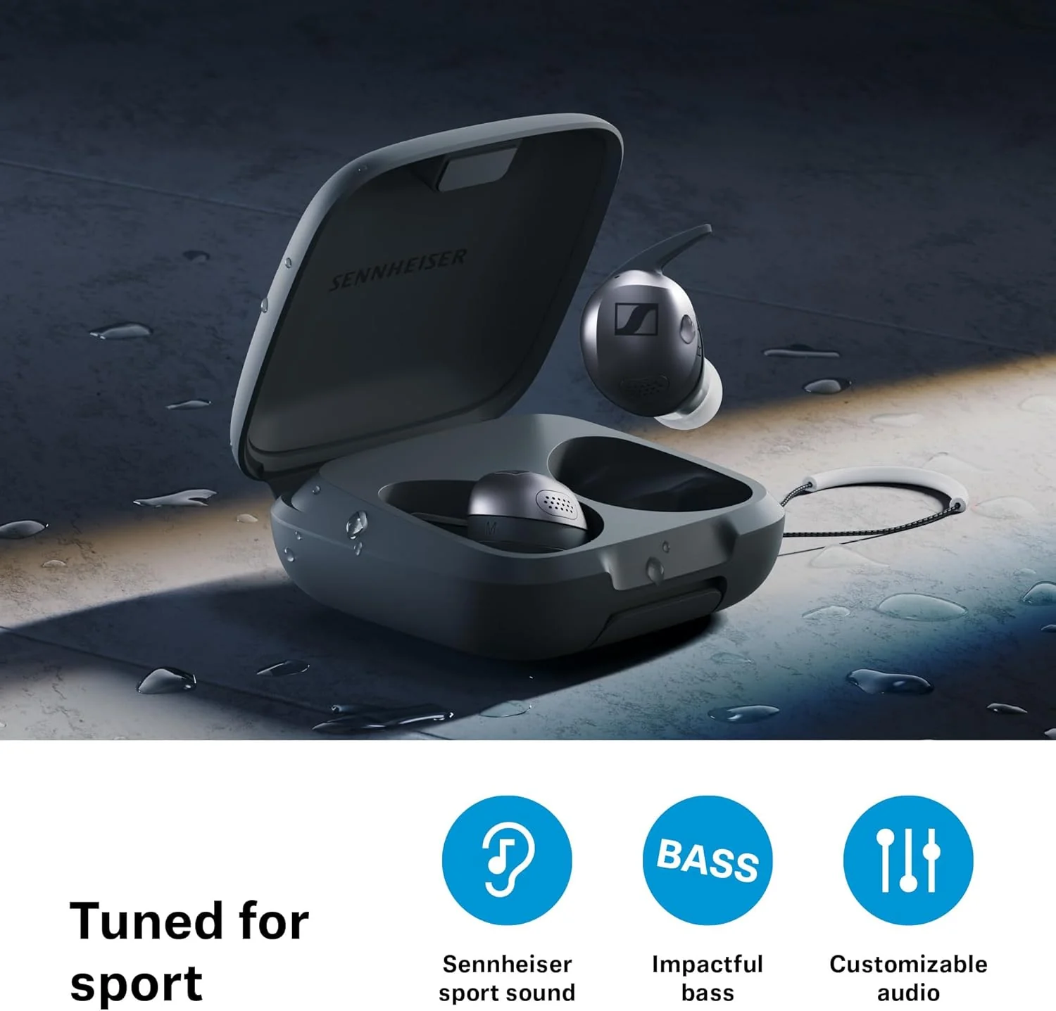 Momentum Sport - Earbuds with Sport Sound Tuning and Adaptive ANC, Black - Image 2
