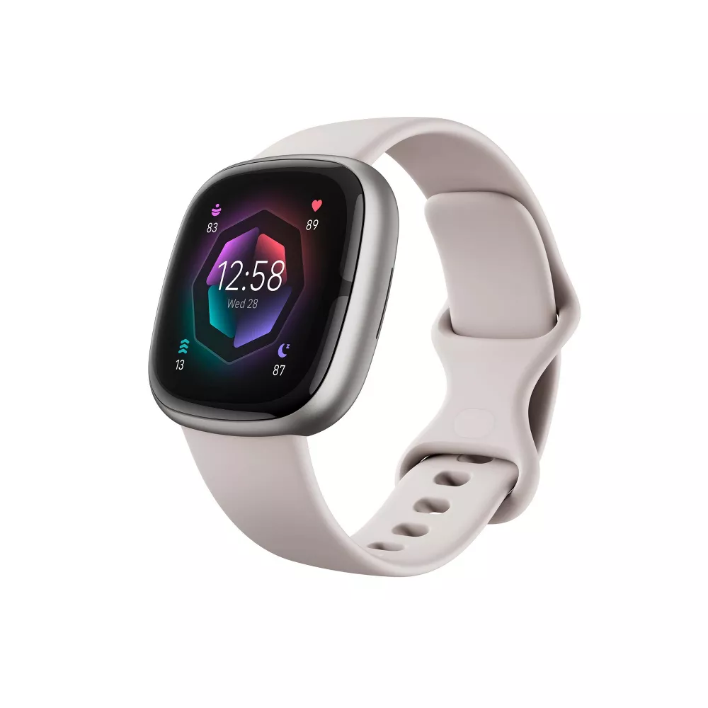 Sense 2 Smartwatch - Platinum Aluminum with Lunar White Band,