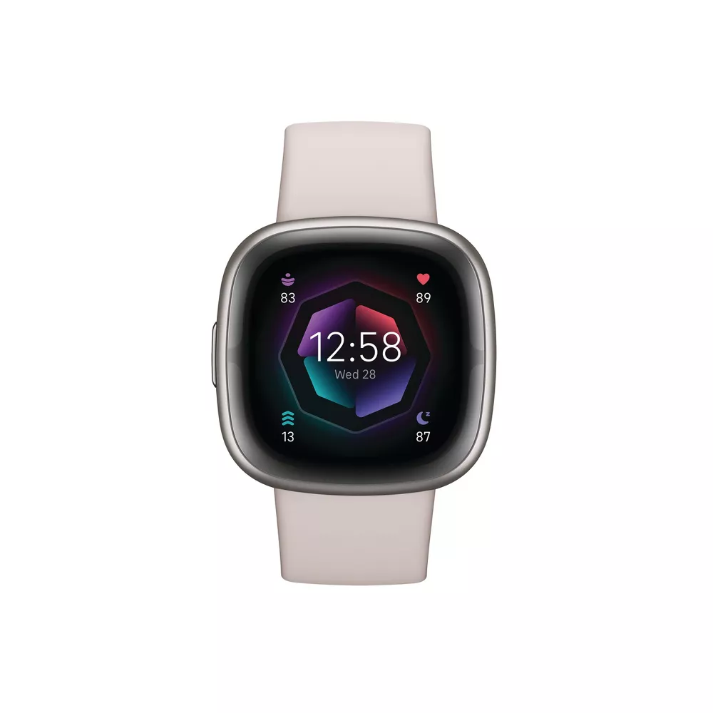 Sense 2 Smartwatch - Platinum Aluminum with Lunar White Band, - Image 2