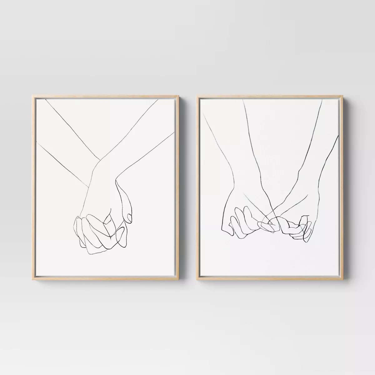 (Set of 2) 16" x 20" Hands Framed Canvas - Threshold™ - SHOWROOM ITEM