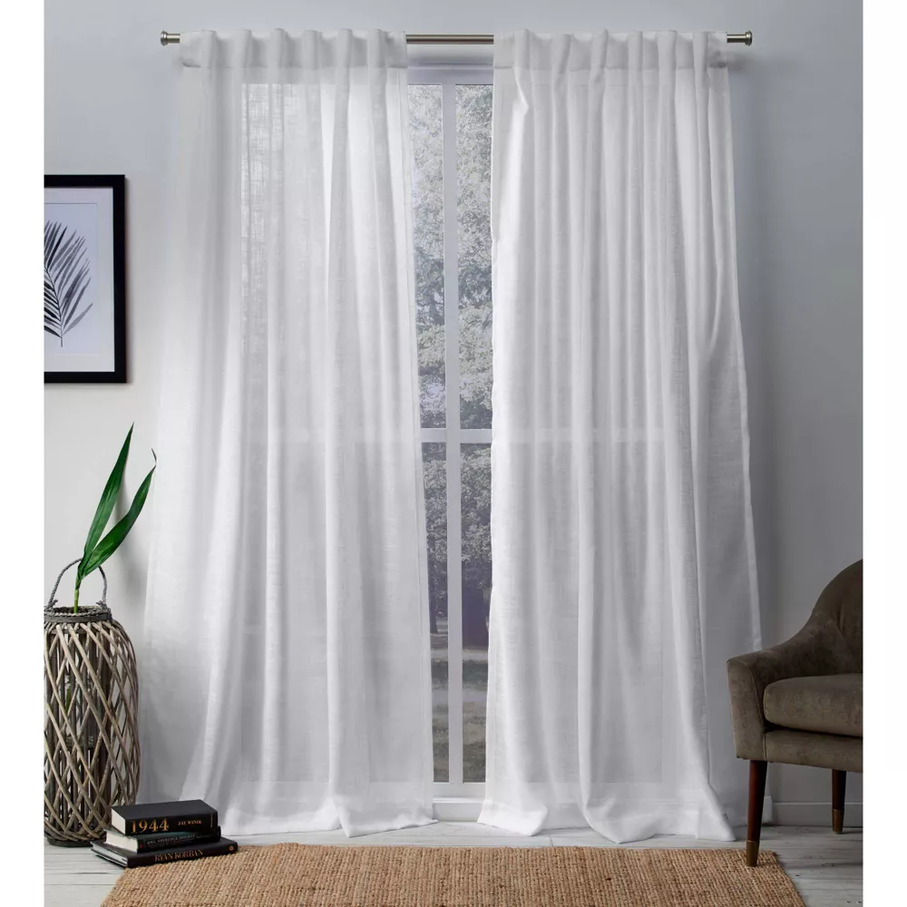 Set of 2 Bella Curtain Panels White