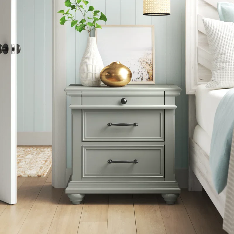 (Set of 2) Amarilis 28'' W Nightstand - Gray SHOWROOM ITEM