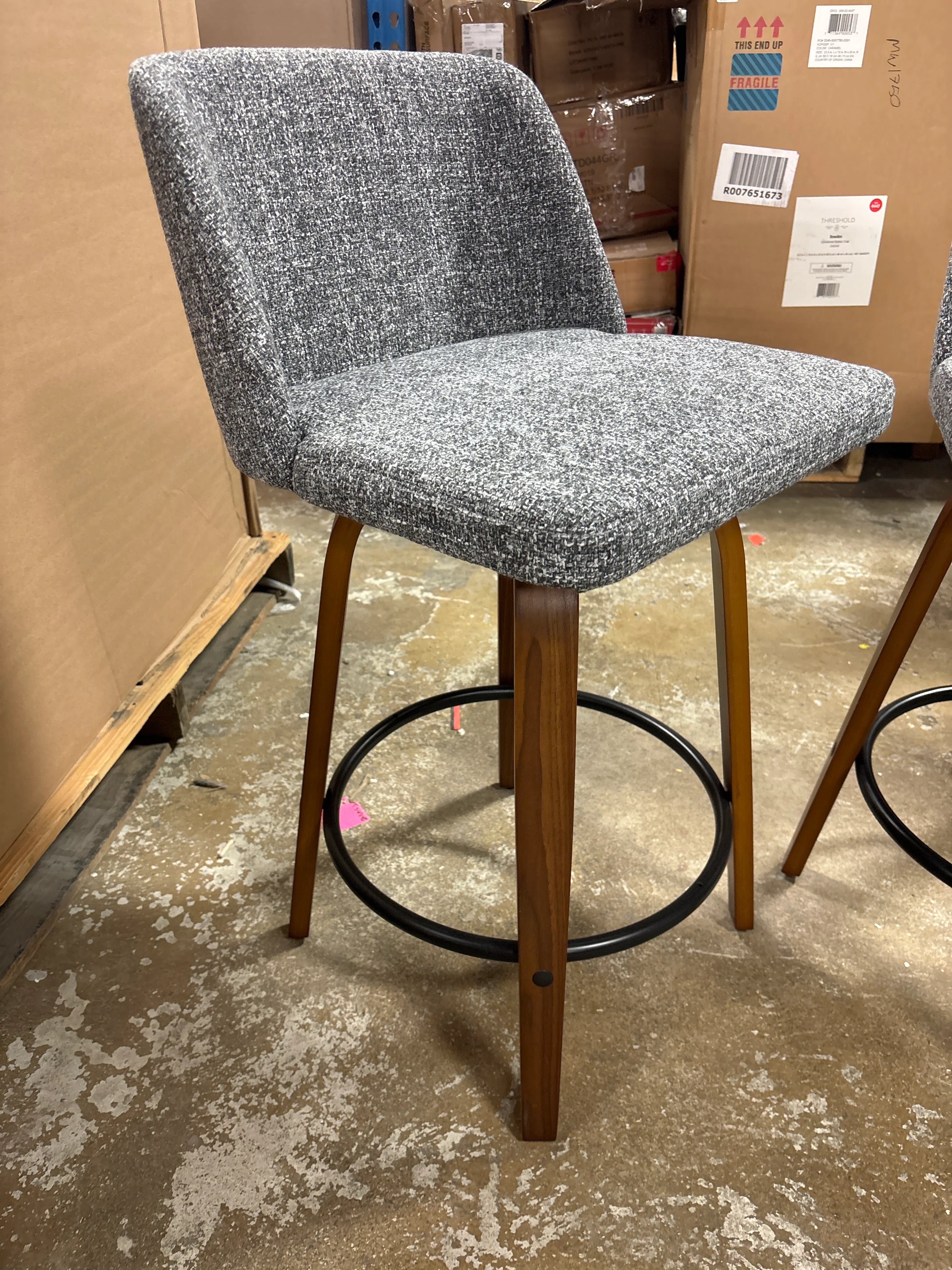 (Set of 2) Archaimbaud Swivel Upholstered Counter Stool SHOWROOM ITEM - Image 3