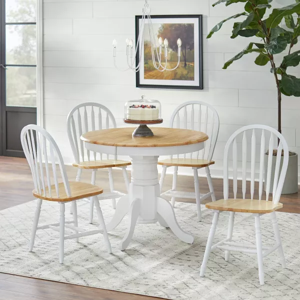 Set of 2 Carolina Farmhouse Solid Wood Flat Spindle Windsor Dining Chairs - Image 5
