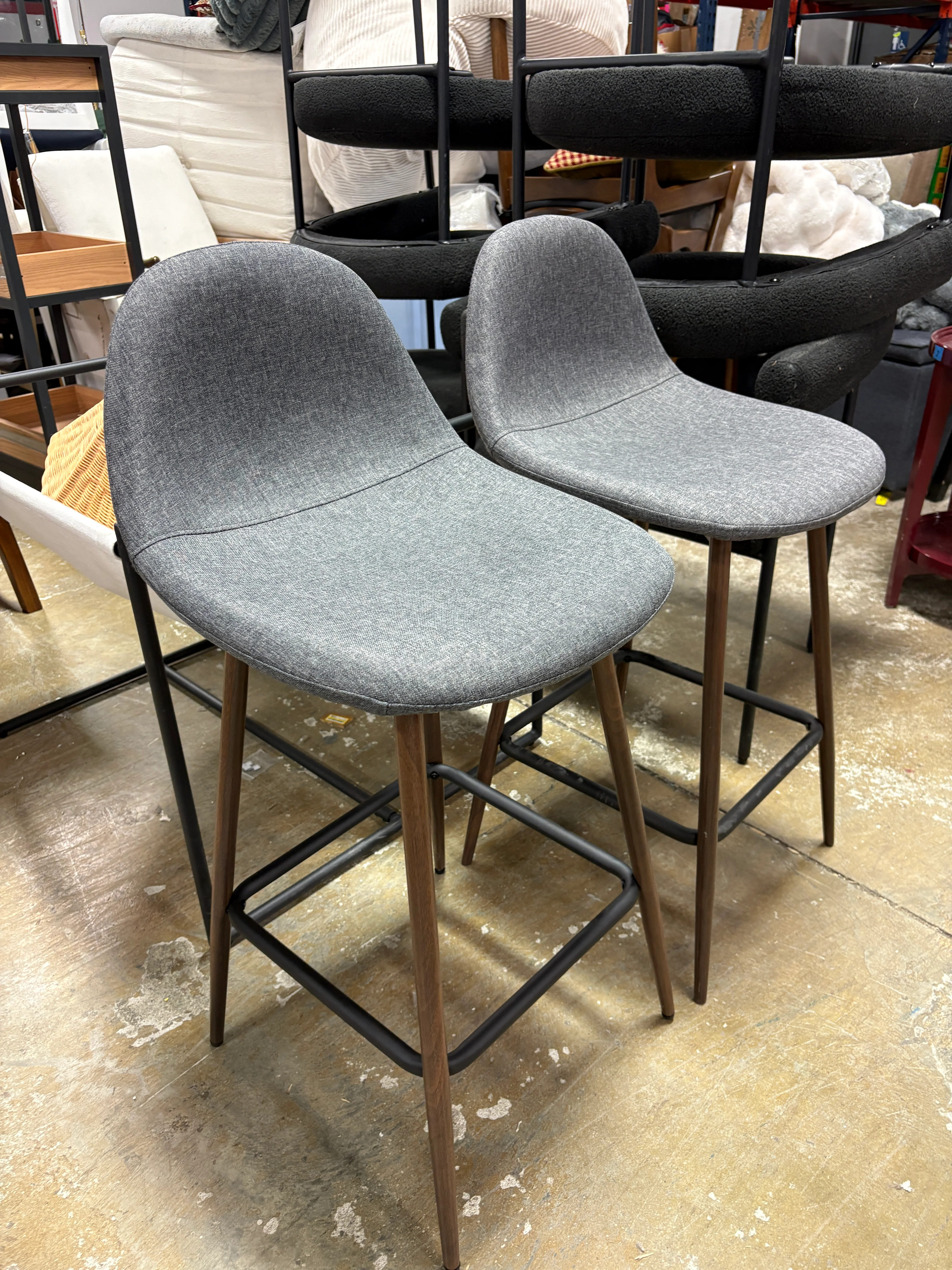 Set of 2 Copley Counter Height Barstool Dark Gray SHOWROOM ITEM - Image 2
