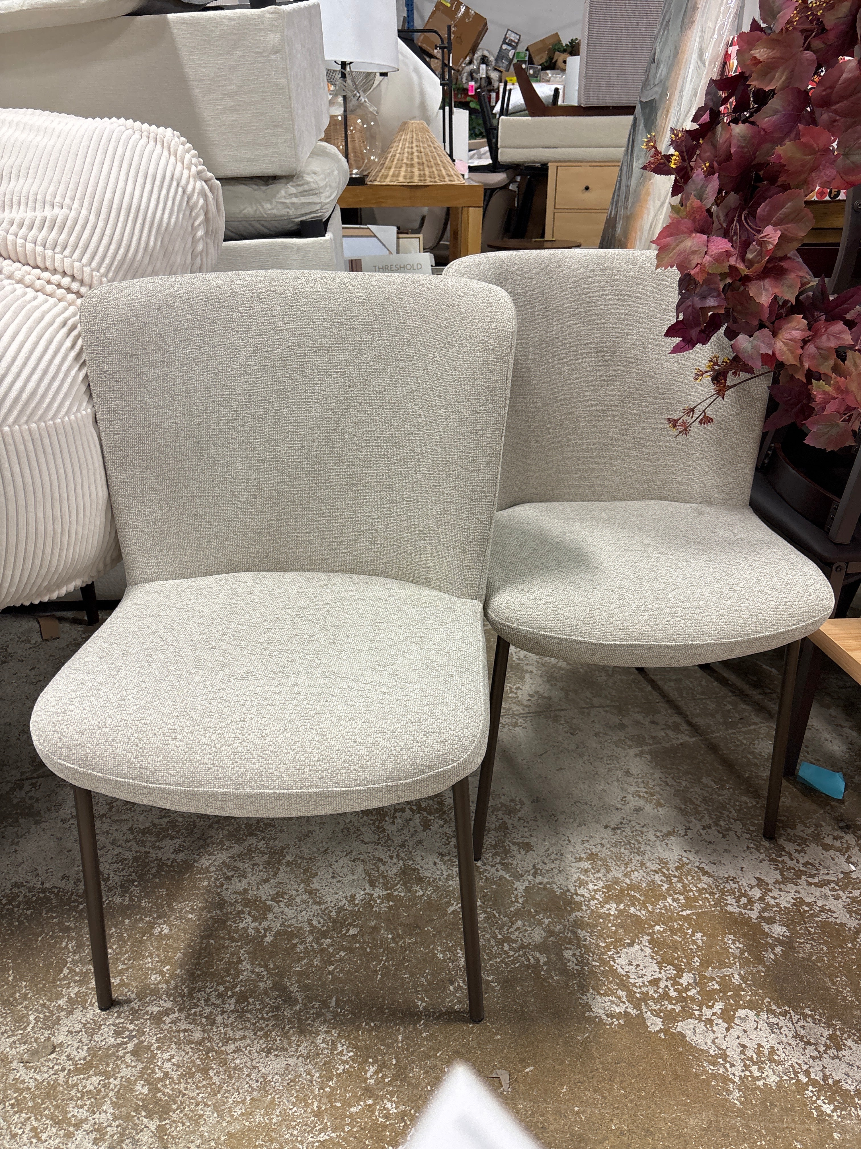 (Set of 2) Dareau Dining Chair - White Polyester SHOWROOM ITEM - Image 2
