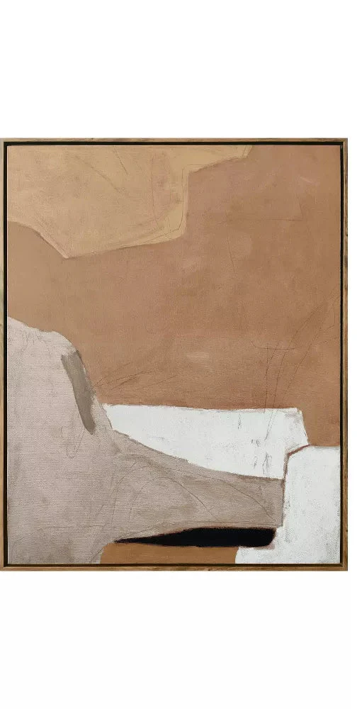 1-Piece Earth Abstract Framed Canvases Brown