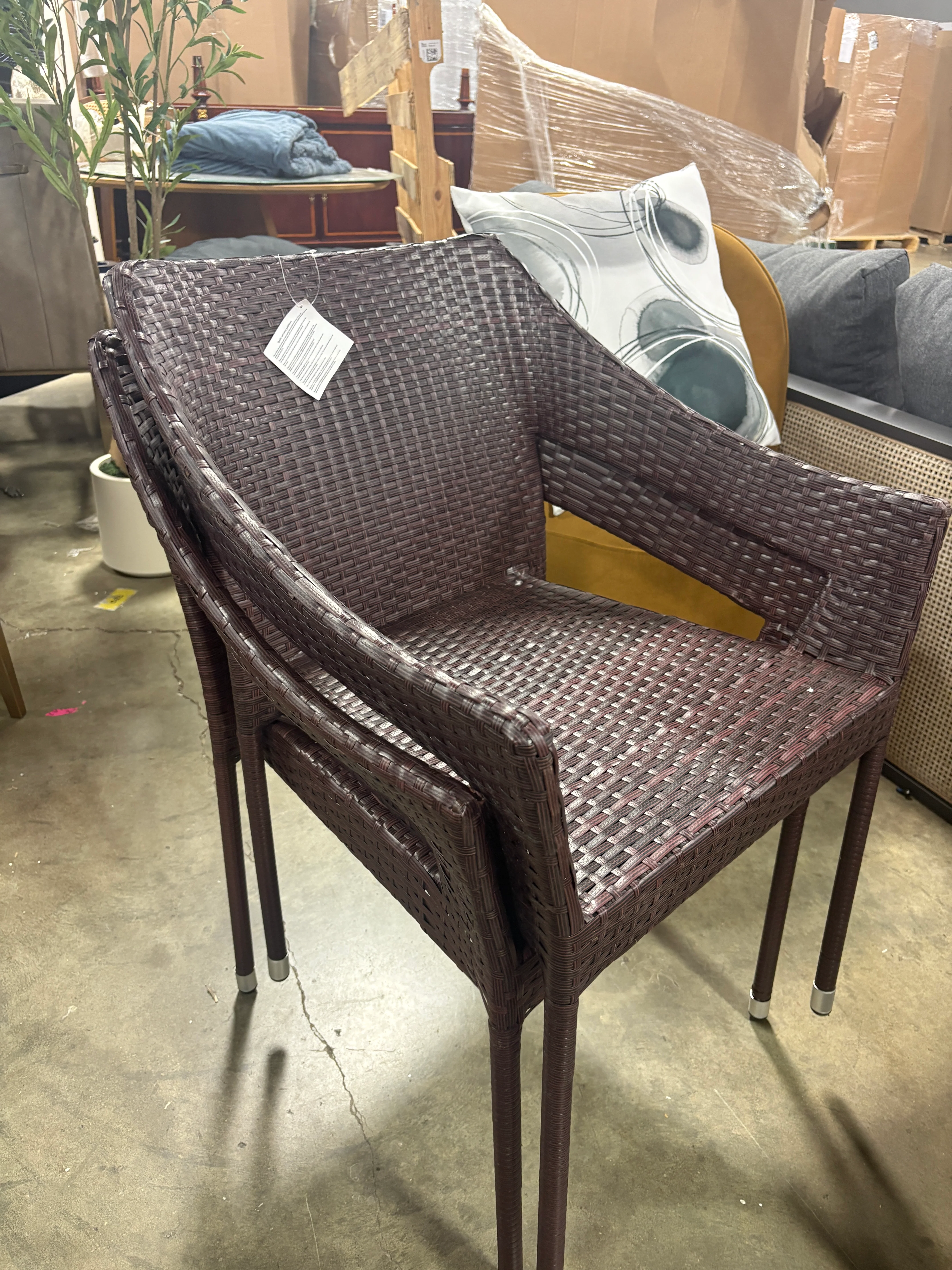 SET OF 2 Ethan Commercial Grade Stacking Patio Chair SHOWROOM ITEM - Image 2