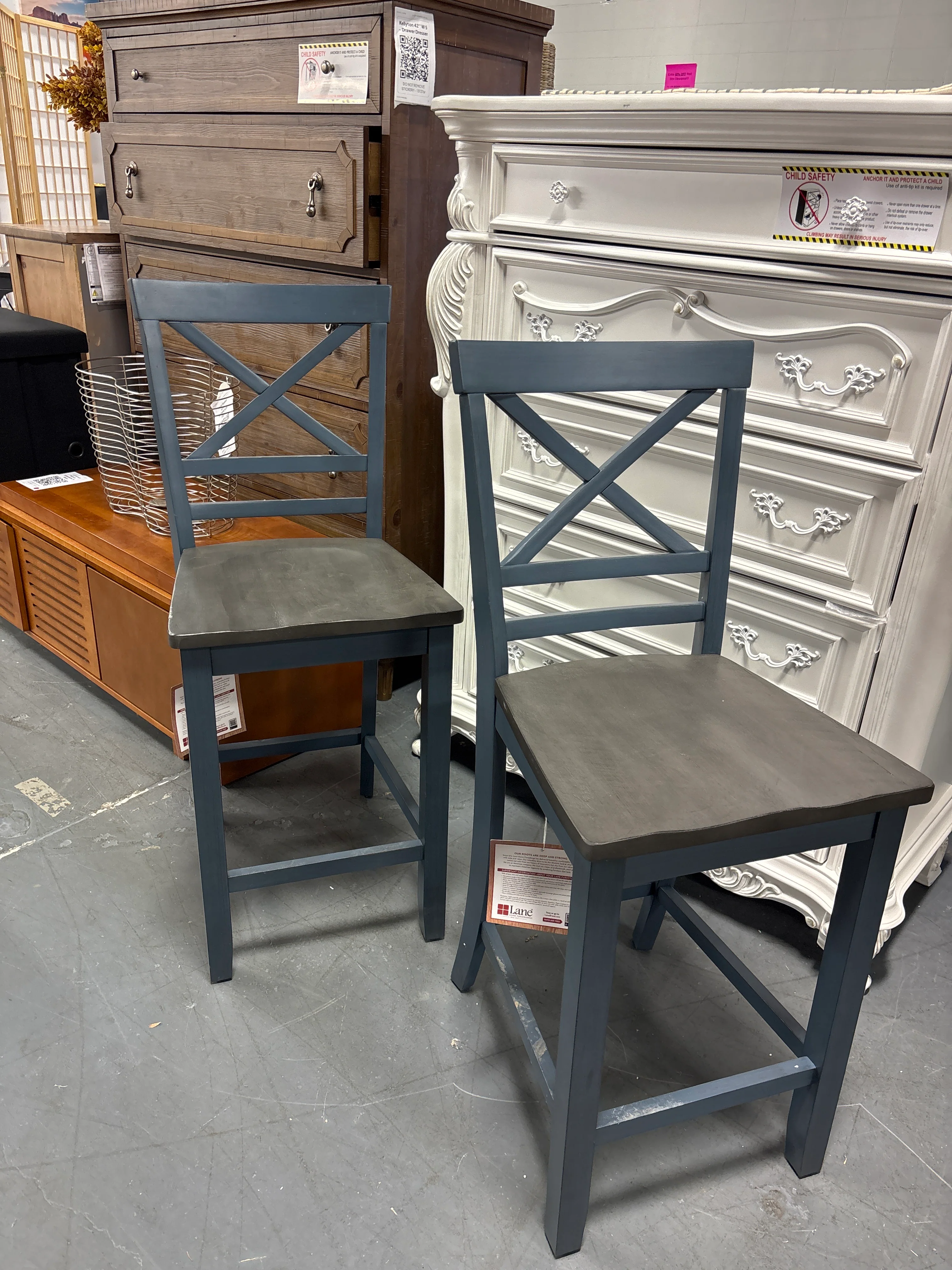 (Set of 2) Kiri Blue 24" Counter Height Bar Stool SHOWROOM ITEM - Image 2