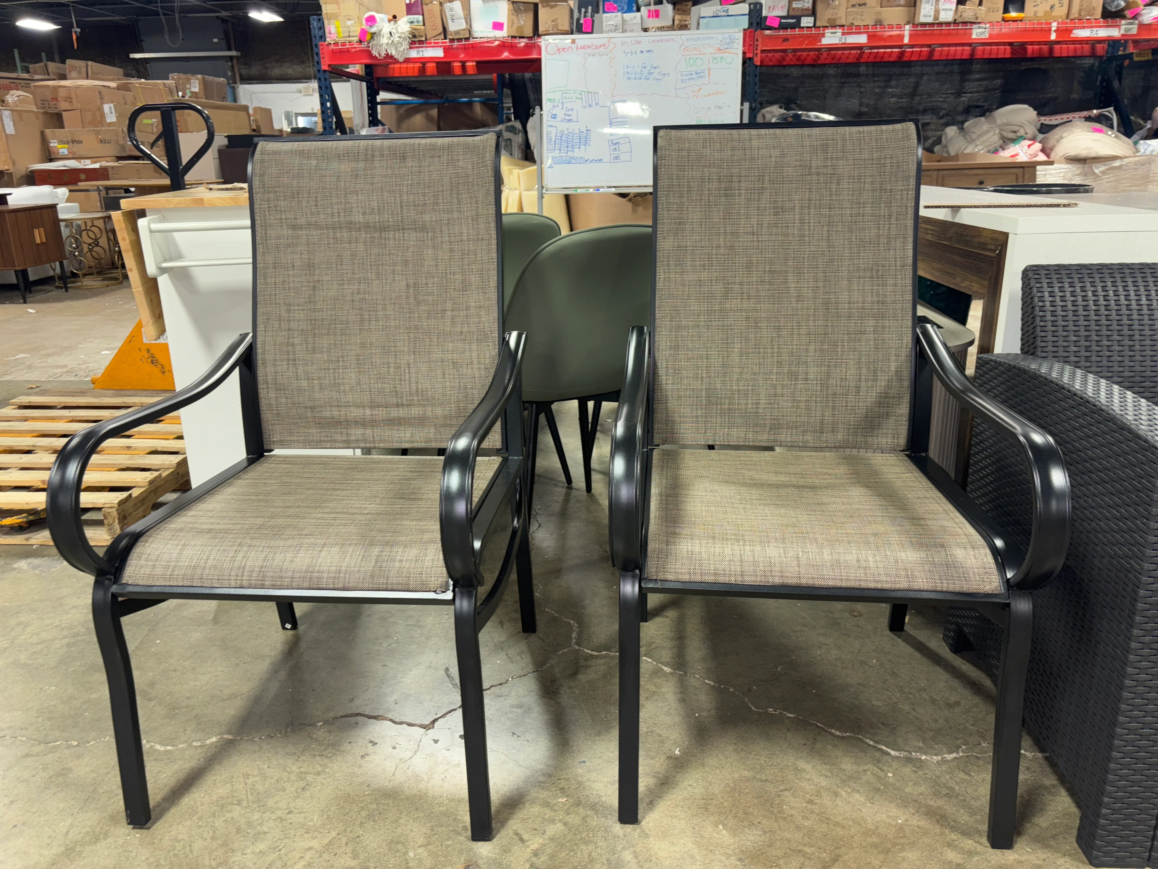 (Set of 2) Outdoor Patio Breathable Sling Chairs with Steel Frame SHOWROOM ITEM - Image 2