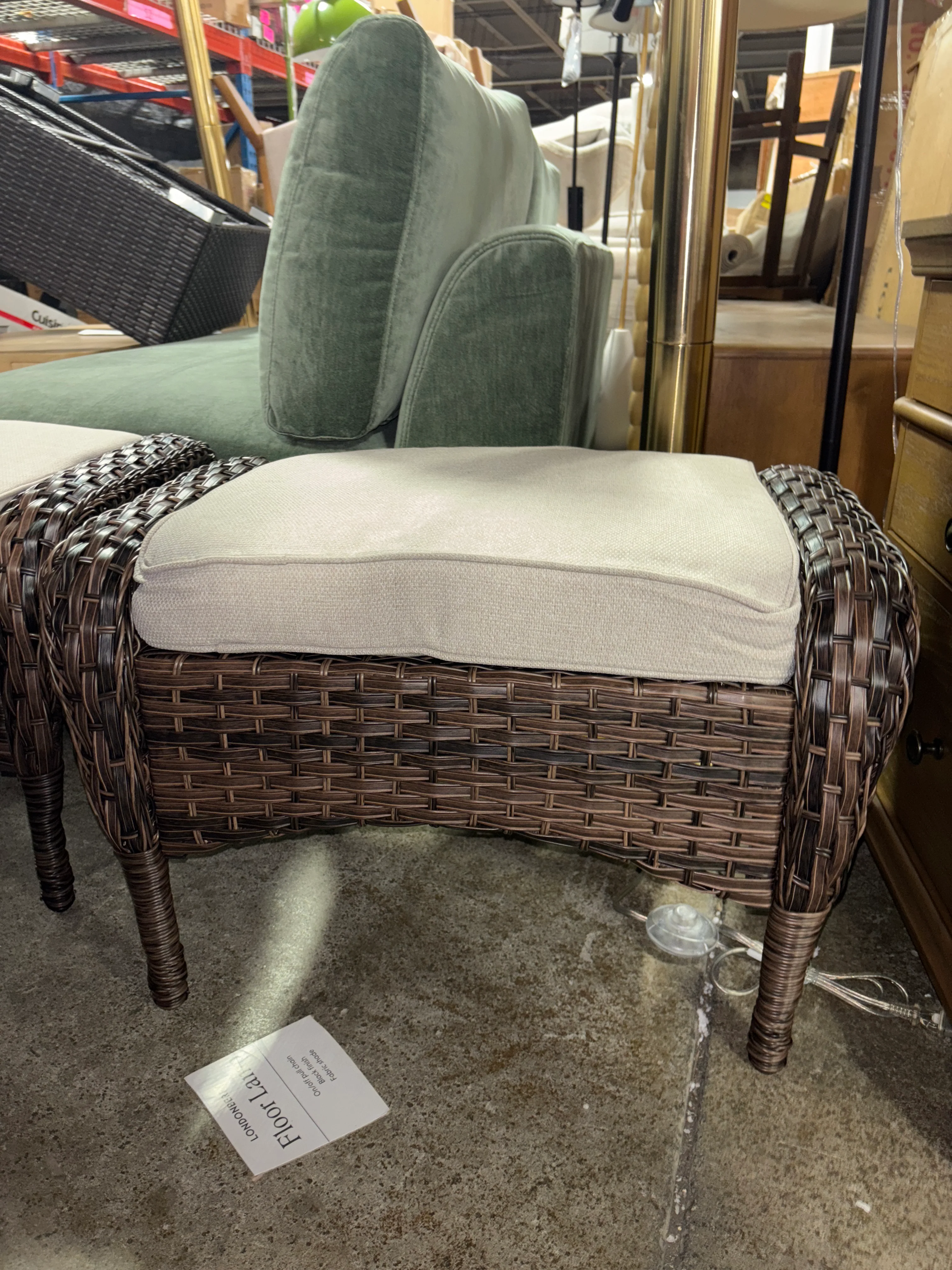 (Set of 2) PARKWELL Outdoor Patio Ottoman SHOWROOM ITEM - Image 2