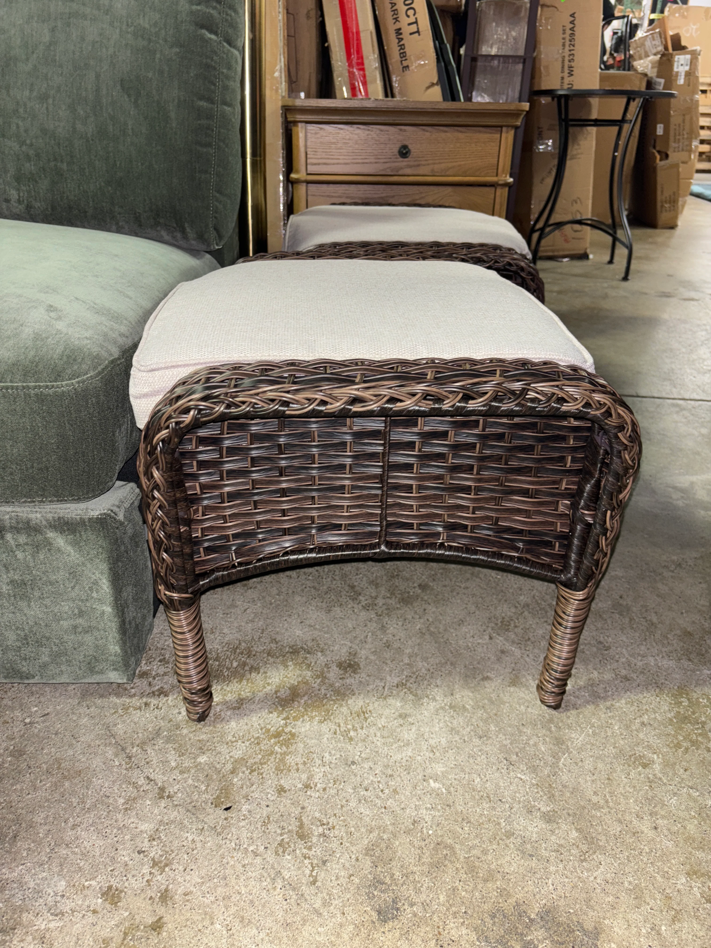 (Set of 2) PARKWELL Outdoor Patio Ottoman SHOWROOM ITEM - Image 3