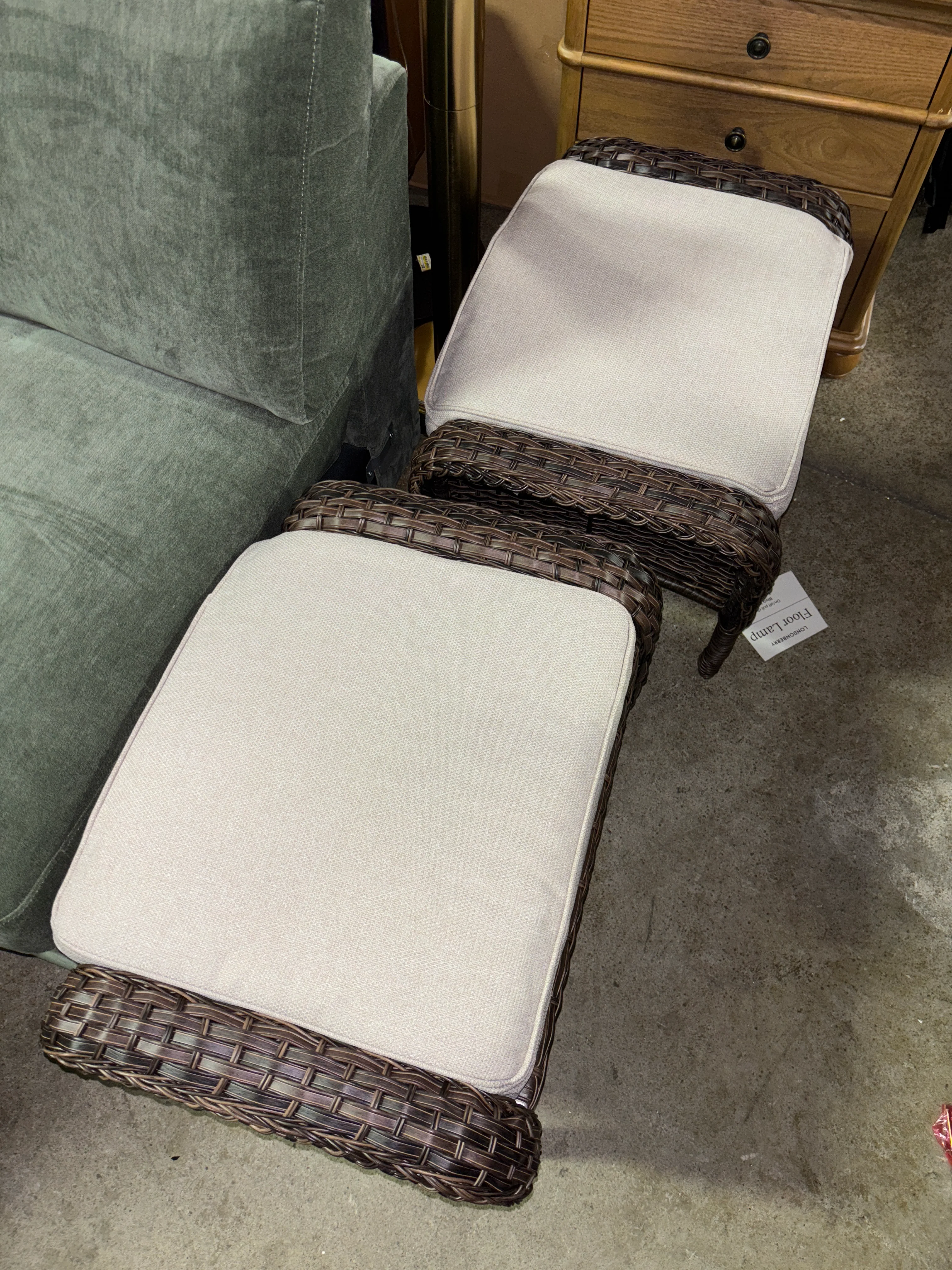 (Set of 2) PARKWELL Outdoor Patio Ottoman SHOWROOM ITEM - Image 4