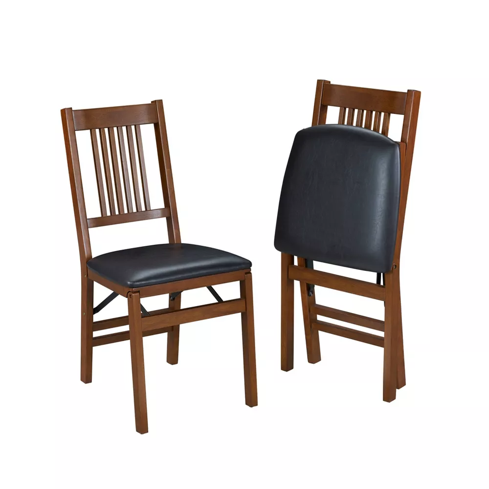 Set of 2 True Mission Folding Chair Fruitwood Brown