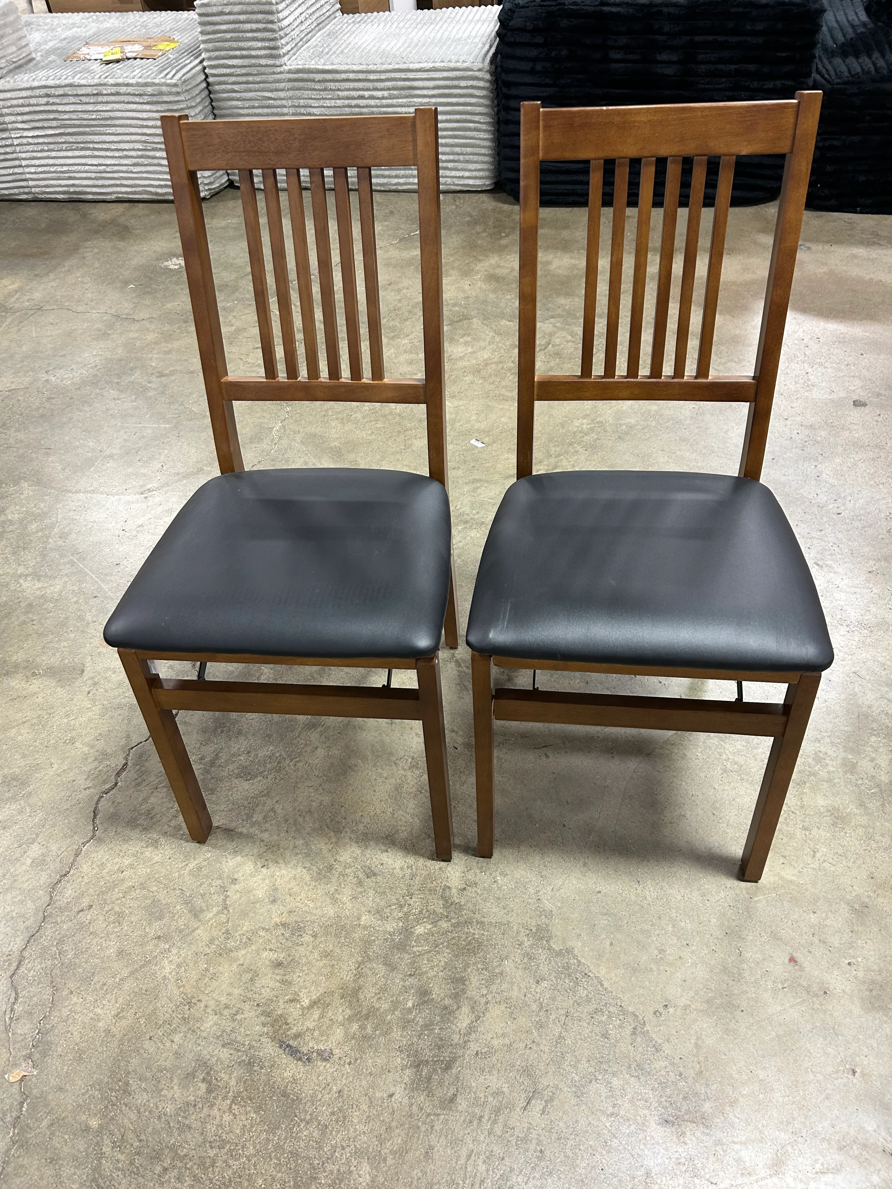 Set of 2 True Mission Folding Chair Fruitwood Brown - Image 6