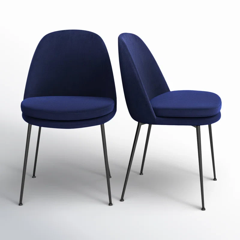 (Set of 2) Wallace Velvet Dining Chair - Sapphire Blue Velvet SHOWROOM ITEM