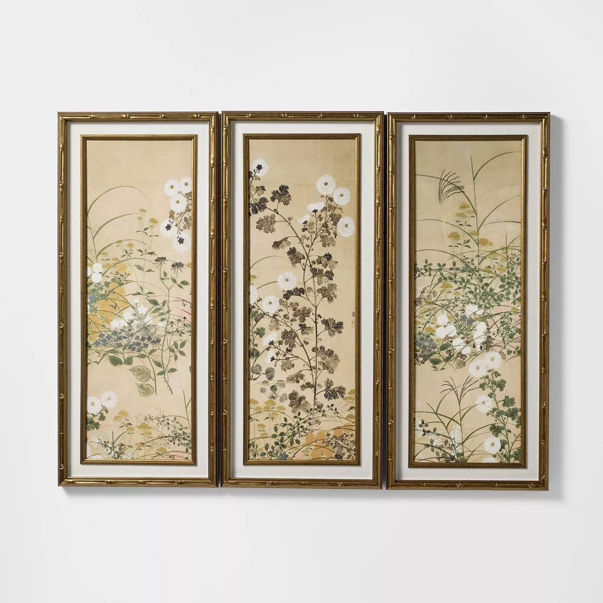 (Set of 3) 12"x28" Floral Wall Art SHOWROOM ITEM