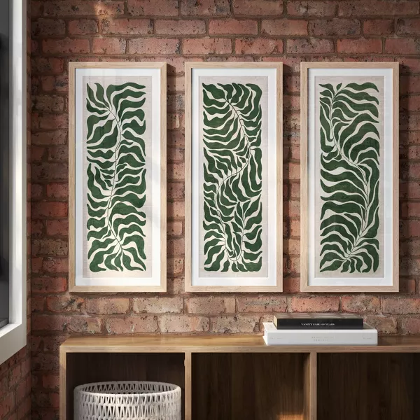 (Set of 3) Modern Seaweed Framed Arts Naturals - Image 5