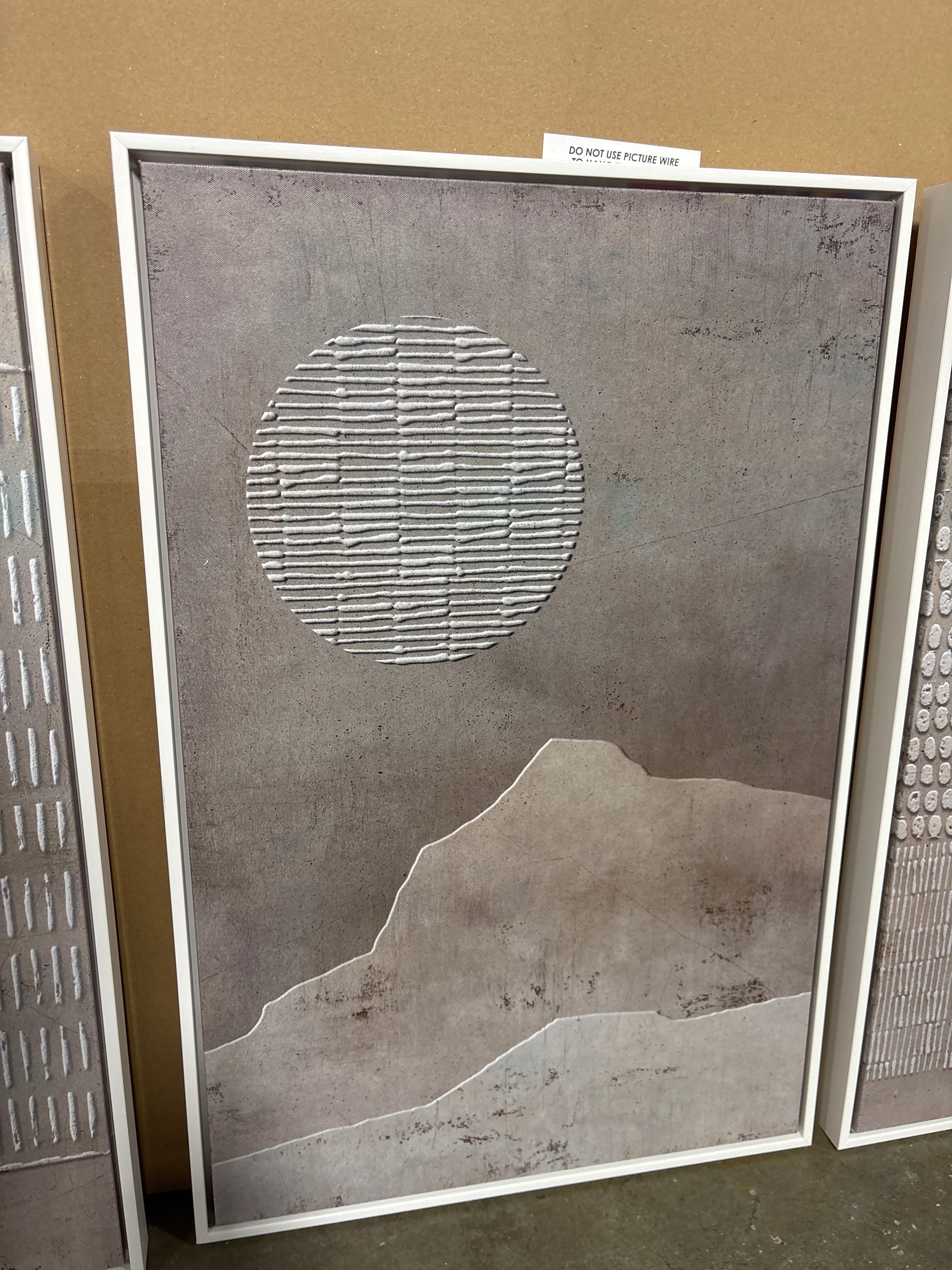 (Set of 3) 24"x48" Geometric Minimalist Brown Abstract Frame SHOWROOM ITEM - Image 3