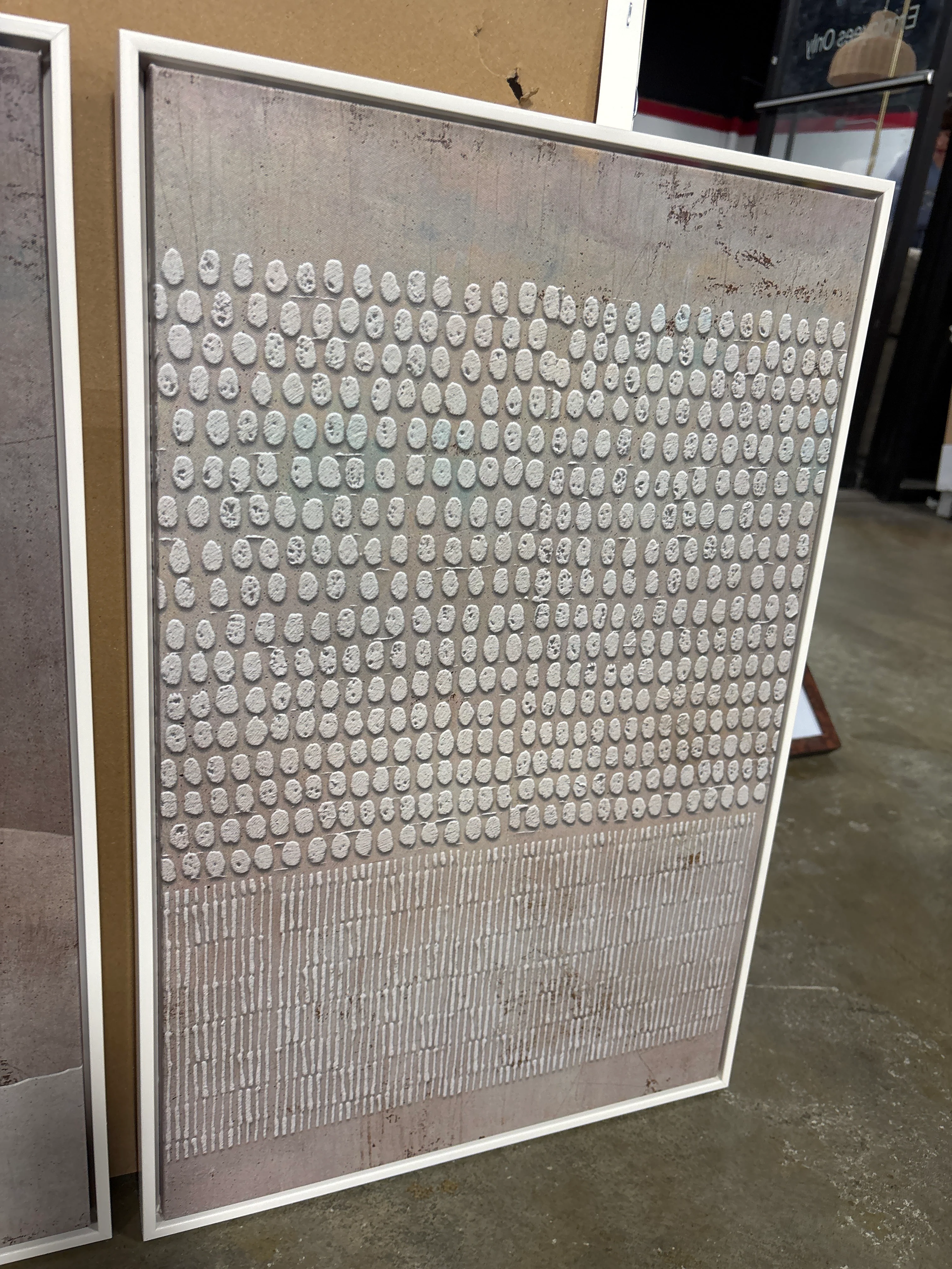 (Set of 3) 24"x48" Geometric Minimalist Brown Abstract Frame SHOWROOM ITEM - Image 4