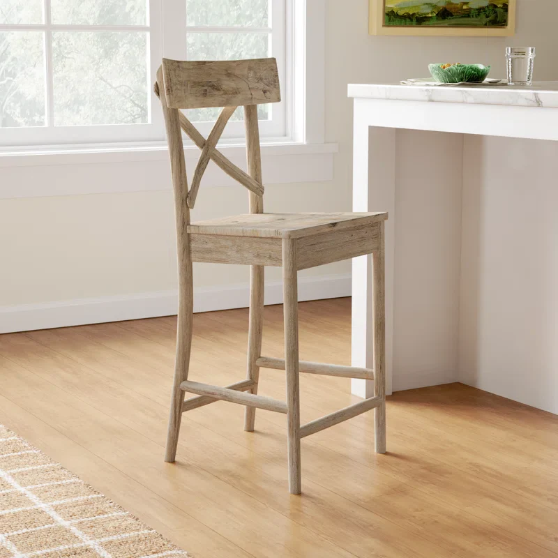 (Set of 4) Eugley Solid Wood Bar & Counter Stool SHOWROOM ITEM