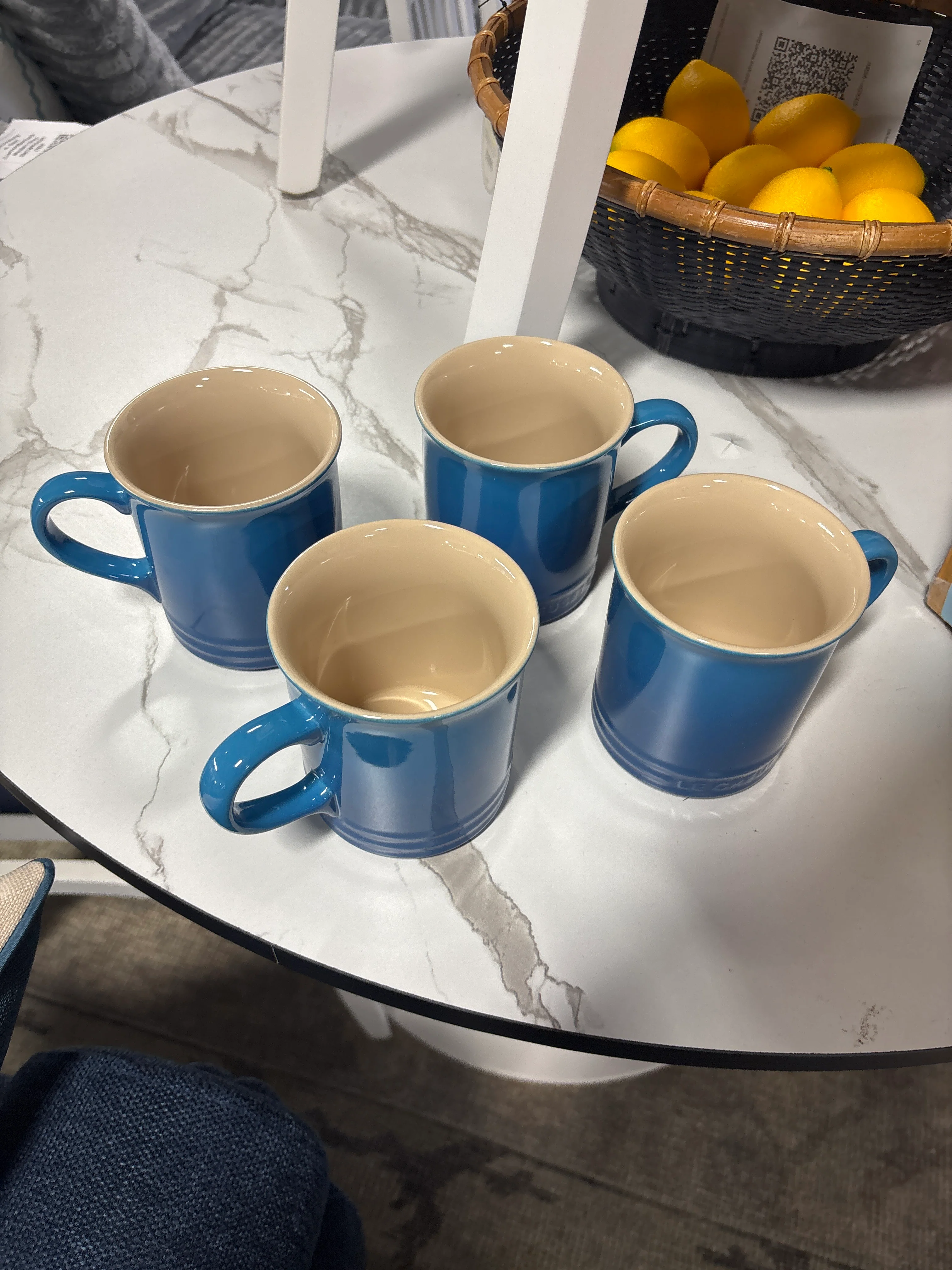 (Set of 4) Le Creuset 14 oz. Stoneware Coffee Mugs Marseille SHOWROOM ITEM - Image 2