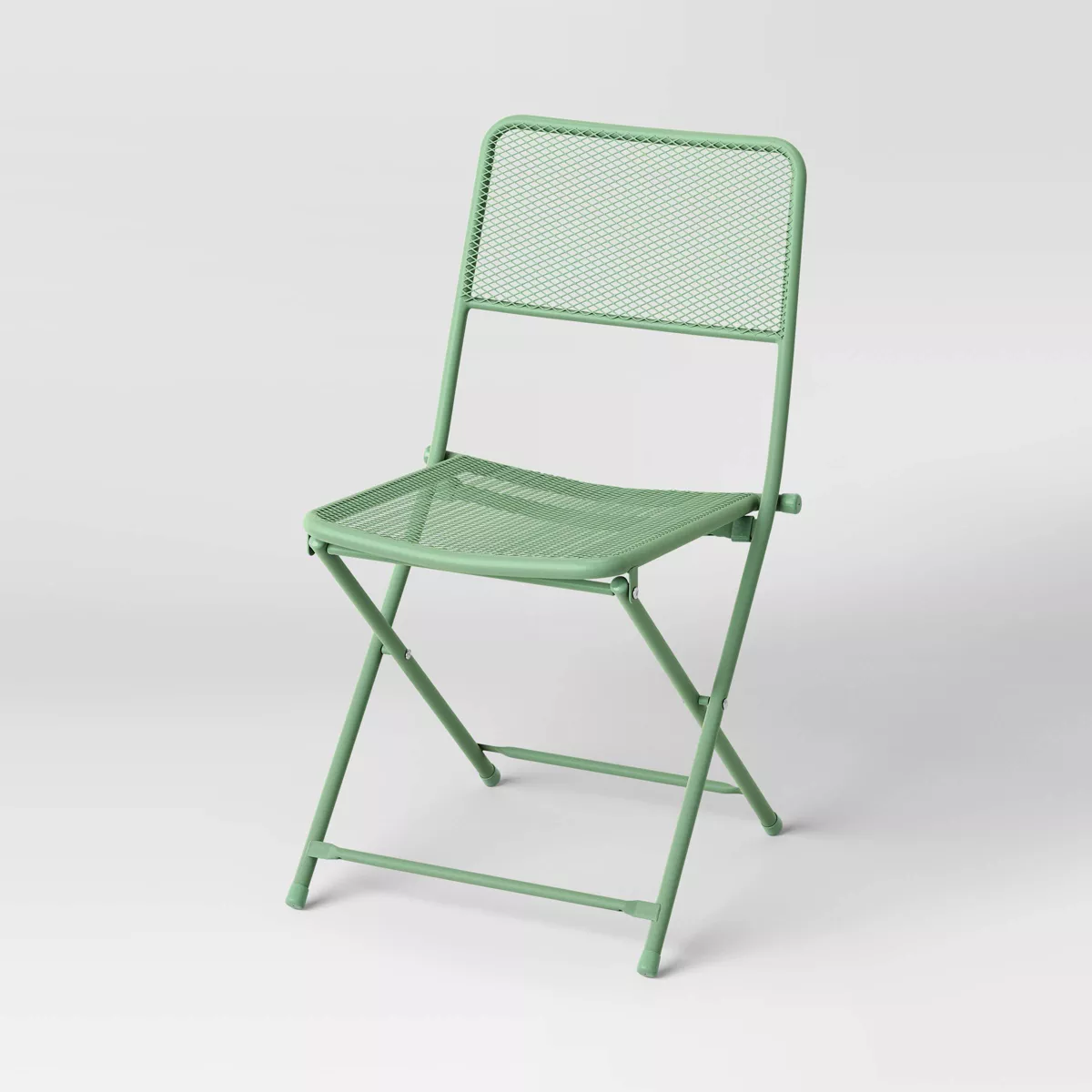 SET OF 4 Metal Mesh Outdoor Portable Patio Folding Chairs, SHOWROOM ITEM