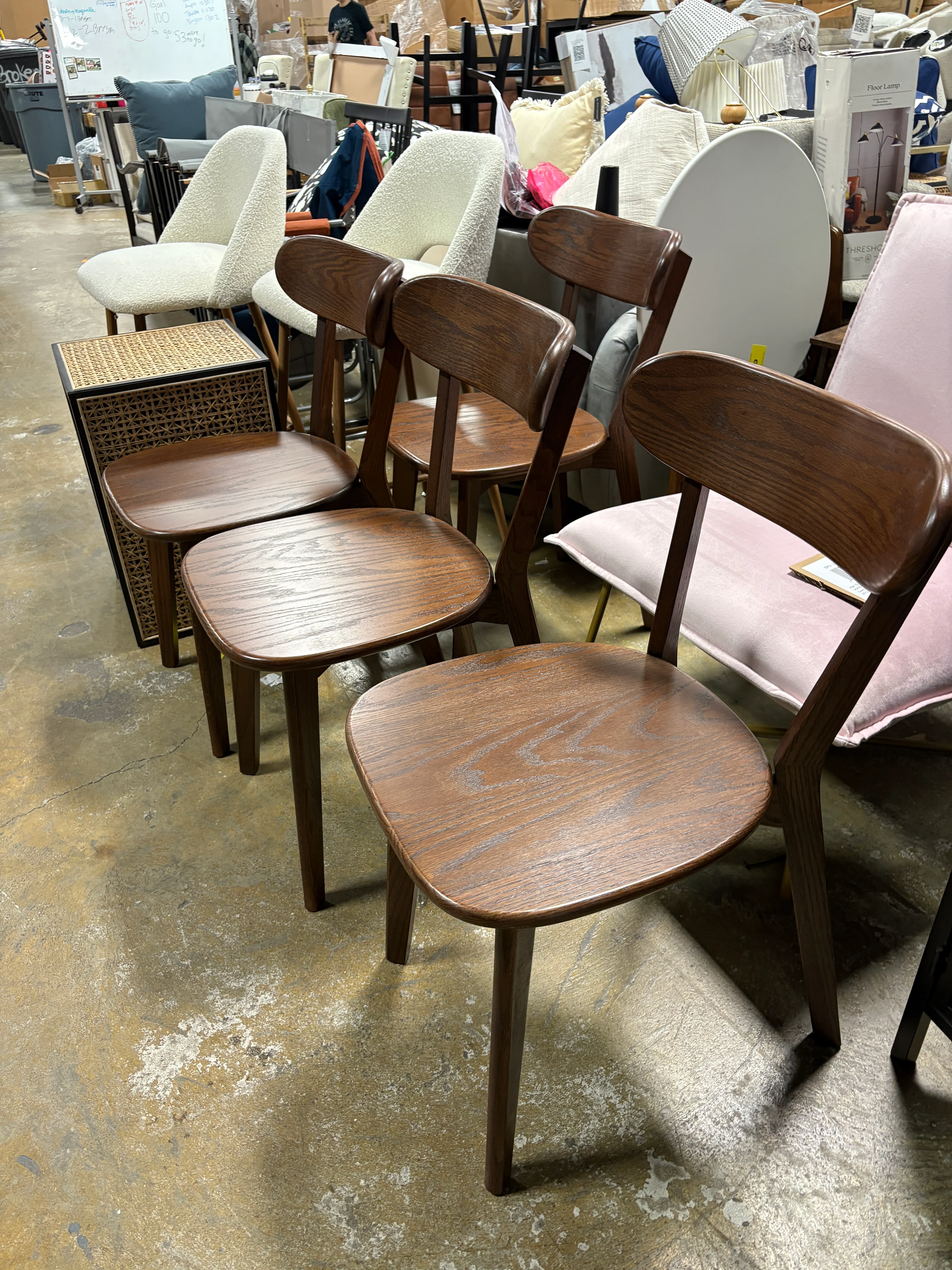 SET OF 4 Walnut Dining chairs SHOWROOM ITEM - Image 2