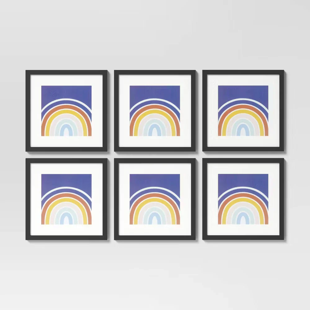 Set of 6 Matted Picture Photo Frame 8x8" Wall Decor SHOWROOM ITEM