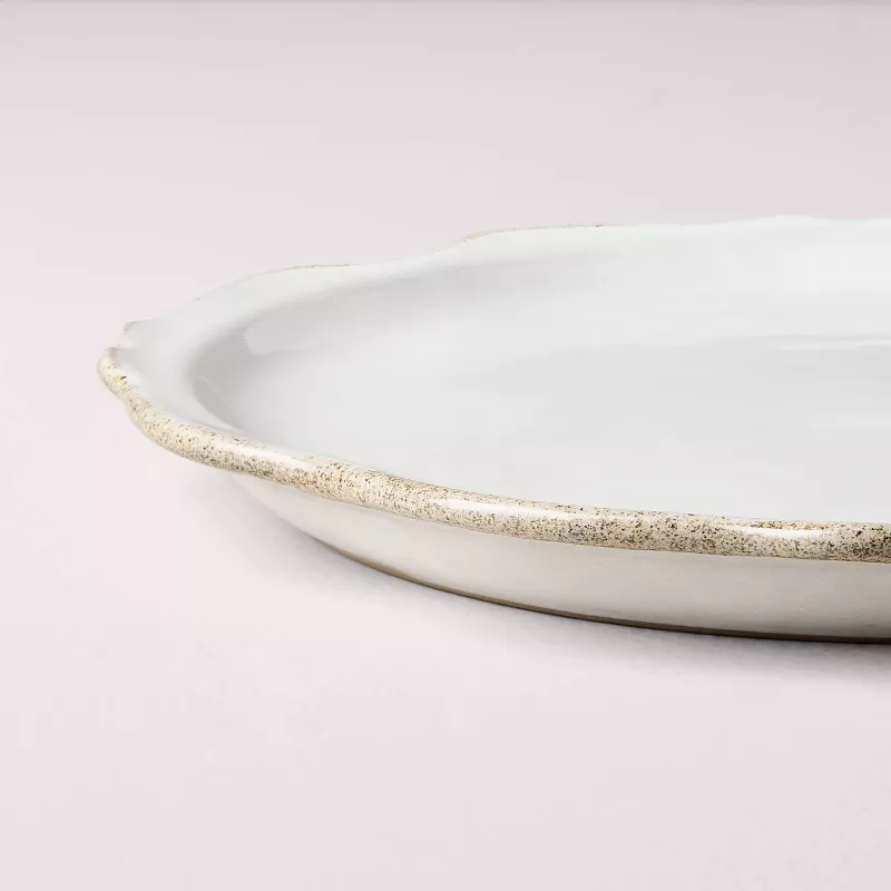 Set of 8 Carved Edge Salad Plates Cream - Image 3