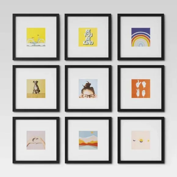 Set of 9 Gallery Frame Set Matted - Image 2